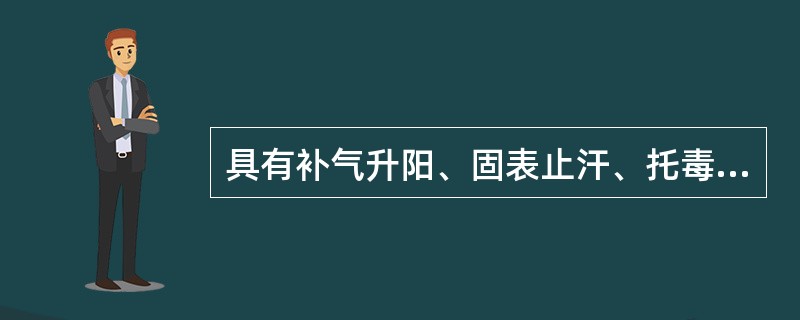 具有补气升阳、固表止汗、托毒生肌、利水退肿作用的药物是（）