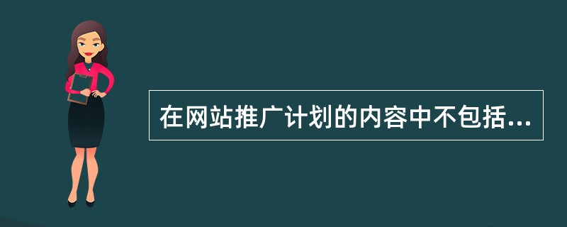 在网站推广计划的内容中不包括（）