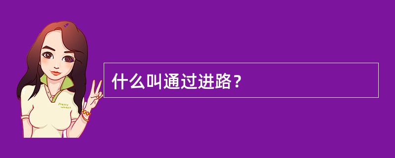 什么叫通过进路？