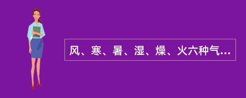 风、寒、暑、湿、燥、火六种气候变化称为六淫。