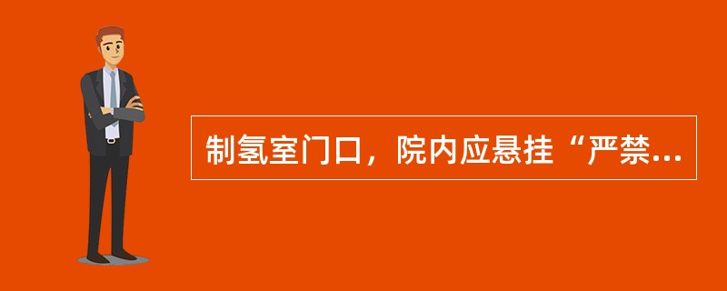 制氢室门口，院内应悬挂“严禁烟火”和非工作人员禁止入内警告牌。