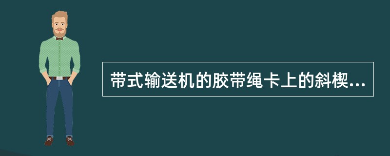 带式输送机的胶带绳卡上的斜楔必须打紧，防止胶带跑偏时损坏（）。