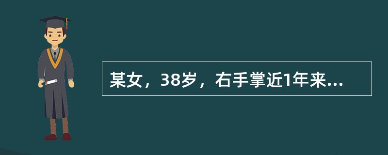 某女，38岁，右手掌近1年来出现脱屑，皮肤肥厚、粗糙、皲裂，无瘙痒感。该病的中医