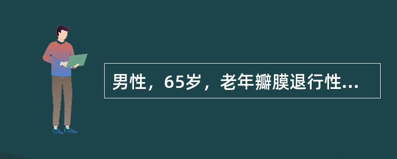 男性，65岁，老年瓣膜退行性变并主动脉中度关闭不全病史3年，5天前始无明确诱因出