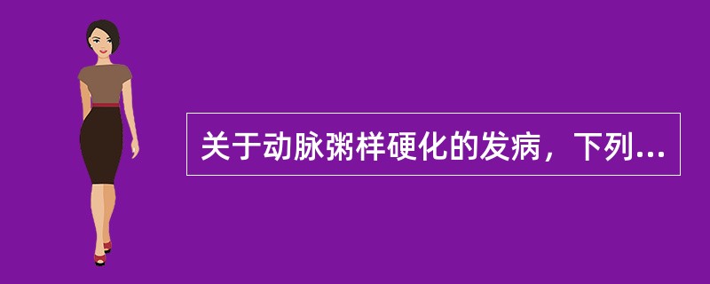关于动脉粥样硬化的发病，下列（）项是正确的。