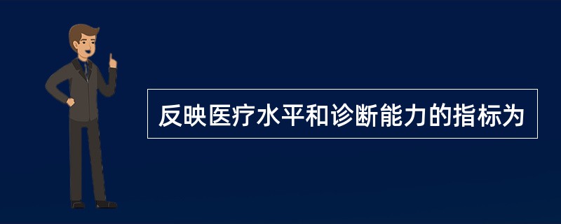 反映医疗水平和诊断能力的指标为