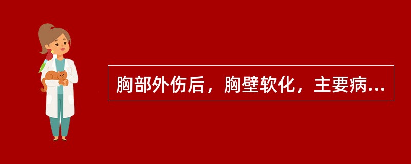 胸部外伤后，胸壁软化，主要病理生理紊乱为