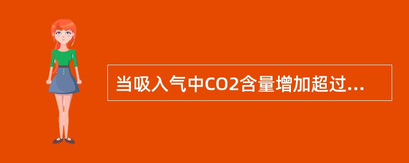 当吸入气中CO2含量增加超过20％时（）