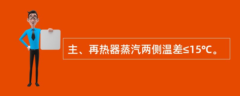 主、再热器蒸汽两侧温差≤15℃。