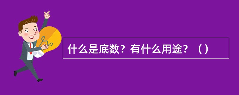 什么是底数？有什么用途？（）