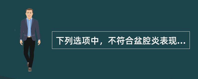 下列选项中，不符合盆腔炎表现的是