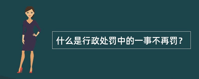 什么是行政处罚中的一事不再罚？