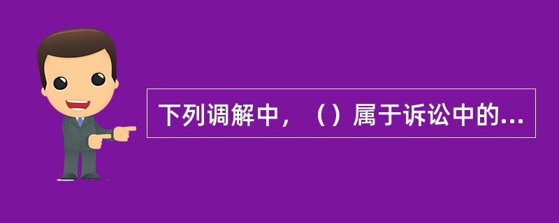 下列调解中，（）属于诉讼中的调解。