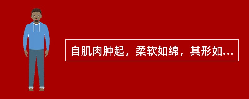 自肌肉肿起，柔软如绵，其形如馒的属于（）。