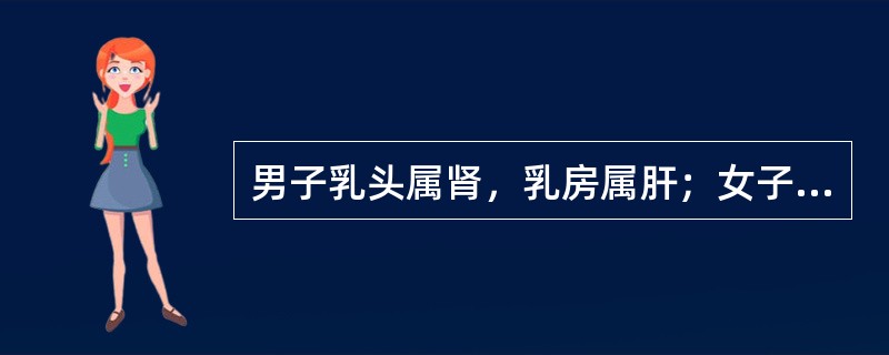 男子乳头属肾，乳房属肝；女子乳头属肝，乳房属胃。