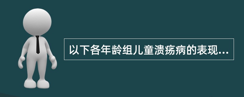 以下各年龄组儿童溃疡病的表现，错误的是