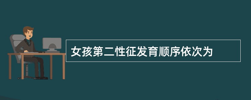 女孩第二性征发育顺序依次为