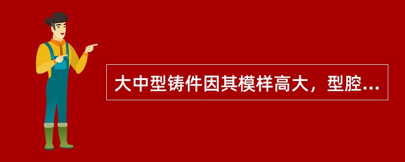 大中型铸件因其模样高大，型腔深，起模困难，生产中常采用劈箱造型。