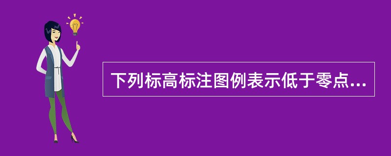 下列标高标注图例表示低于零点标高的是（）。