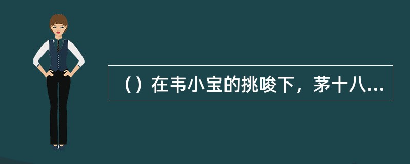 （）在韦小宝的挑唆下，茅十八只好一人对付几个满洲人？