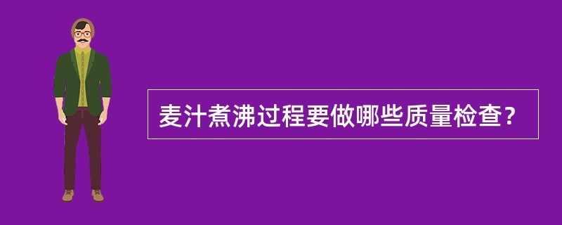 麦汁煮沸过程要做哪些质量检查？