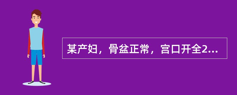 某产妇，骨盆正常，宫口开全2小时，产力好，胎心130次/分，先露s，胎儿手靠近左