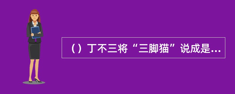 （）丁不三将“三脚猫”说成是什么？