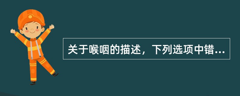 关于喉咽的描述，下列选项中错误的是