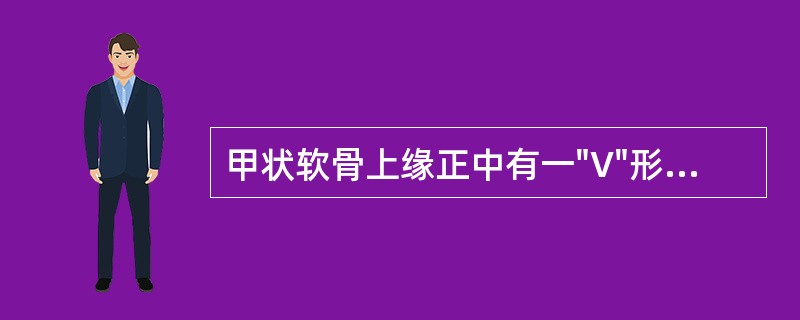 甲状软骨上缘正中有一"V"形凹陷，称为