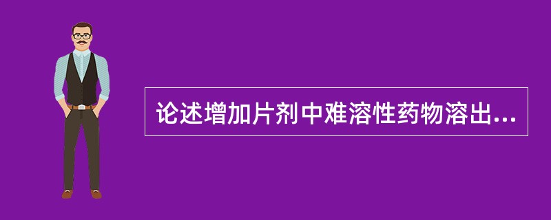 论述增加片剂中难溶性药物溶出度的方法。