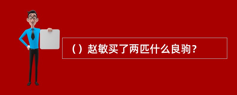 （）赵敏买了两匹什么良驹？