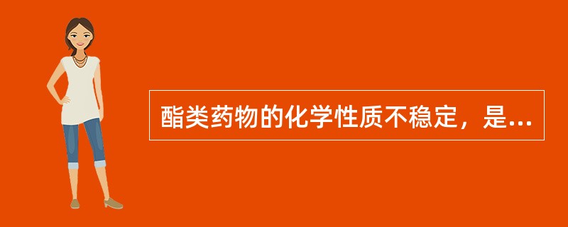 酯类药物的化学性质不稳定，是因为易发生（）。