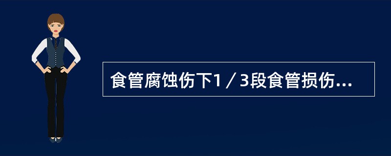 食管腐蚀伤下1／3段食管损伤最重，瘢痕狭窄也最多见。