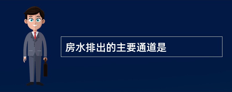 房水排出的主要通道是