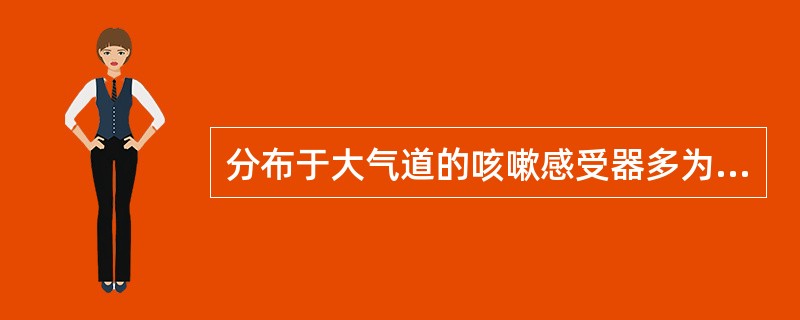 分布于大气道的咳嗽感受器多为（）.