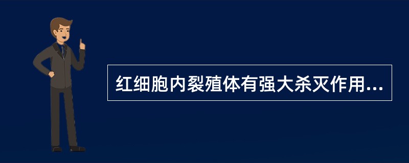 红细胞内裂殖体有强大杀灭作用的药物为