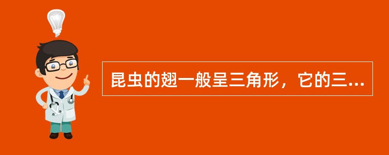 昆虫的翅一般呈三角形，它的三各边分别是（）、（）、（）；三角分别是（）、（）、（