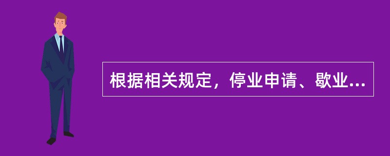 根据相关规定，停业申请、歇业申请、补办申请和（）属于管理类事项的申请。