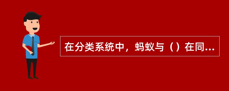 在分类系统中，蚂蚁与（）在同一个目。