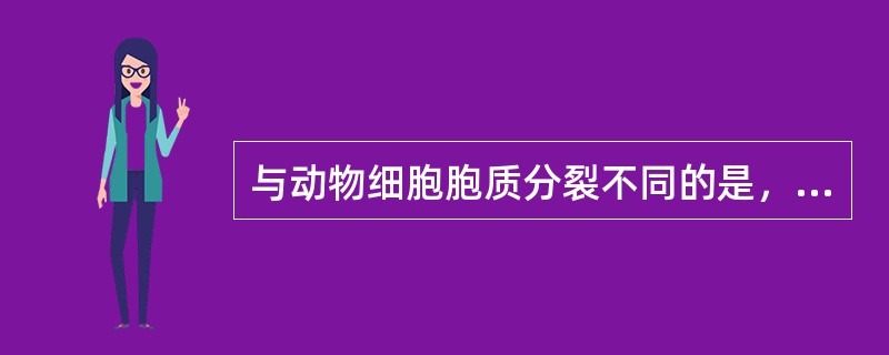 与动物细胞胞质分裂不同的是，植物细胞胞质分裂是因为在细胞内形成新的（）和（）而将