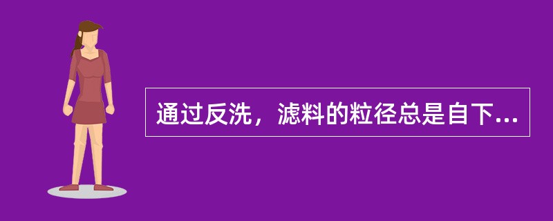 通过反洗，滤料的粒径总是自下而上的逐渐减小，这是因为水力筛分作用。