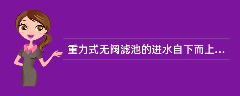 重力式无阀滤池的进水自下而上地通过滤层。（）