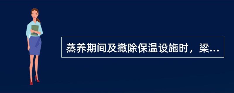 蒸养期间及撤除保温设施时，梁体混凝土芯部与表层、表层与环境温差不应超过（）℃。