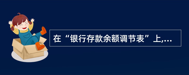 在“银行存款余额调节表”上,根据“企业帐面存款余额”调节后的存款余额,必定等于根