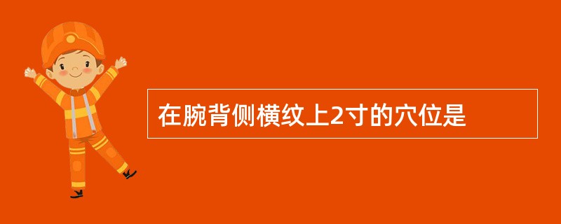 在腕背侧横纹上2寸的穴位是