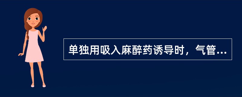 单独用吸入麻醉药诱导时，气管内插管的时机为A、全身麻醉Ⅱ期Ⅲ级B、全身麻醉Ⅲ期Ⅱ