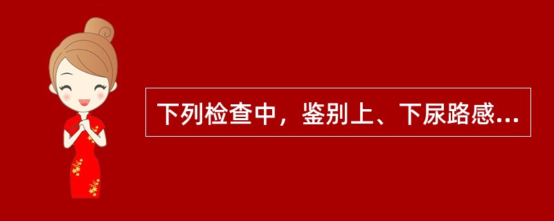 下列检查中，鉴别上、下尿路感染最有意义的检查是A、尿常规B、血沉C、血常规D、I