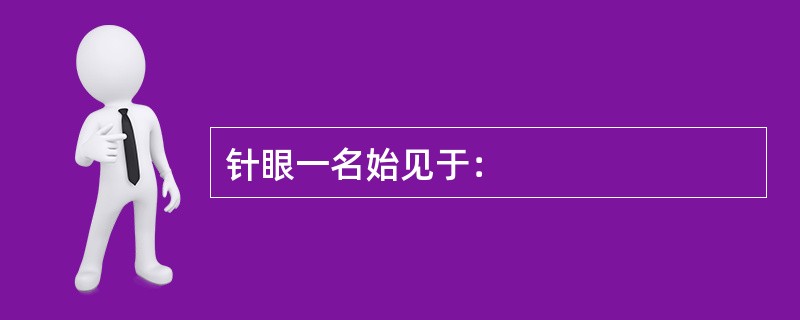 针眼一名始见于：