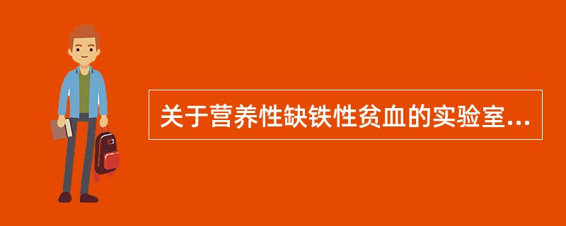 关于营养性缺铁性贫血的实验室检查，下述哪项正确A、血清铁降低，总铁结合力增高，铁