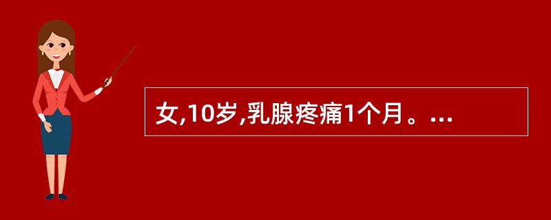 女,10岁,乳腺疼痛1个月。无月经初潮。诊断乳腺痛综合征需除外哪项疾病